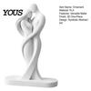 Matte Finish Sculpture Abstract Human Body Statue, Female Figurine Embracing Love Sculpture, 3D One-Piece Molding Couple Shape Statue for Living Room