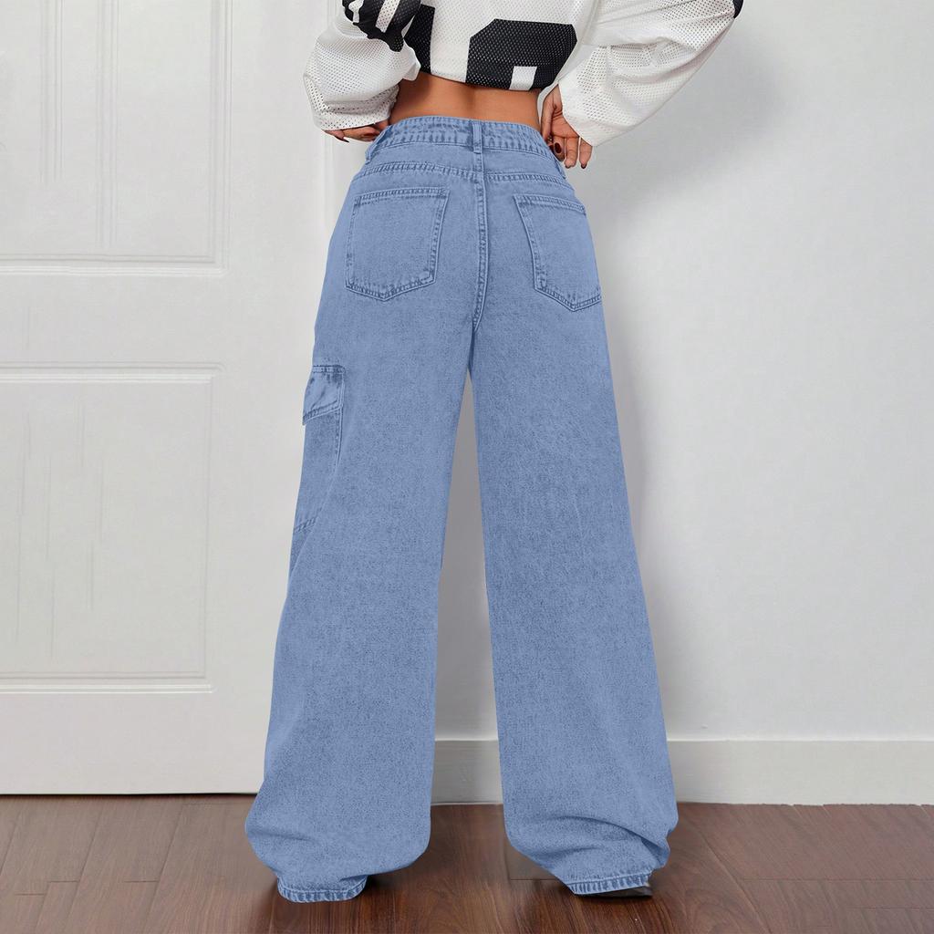 Ladies' Retro Straight Leg High Waisted Jeans