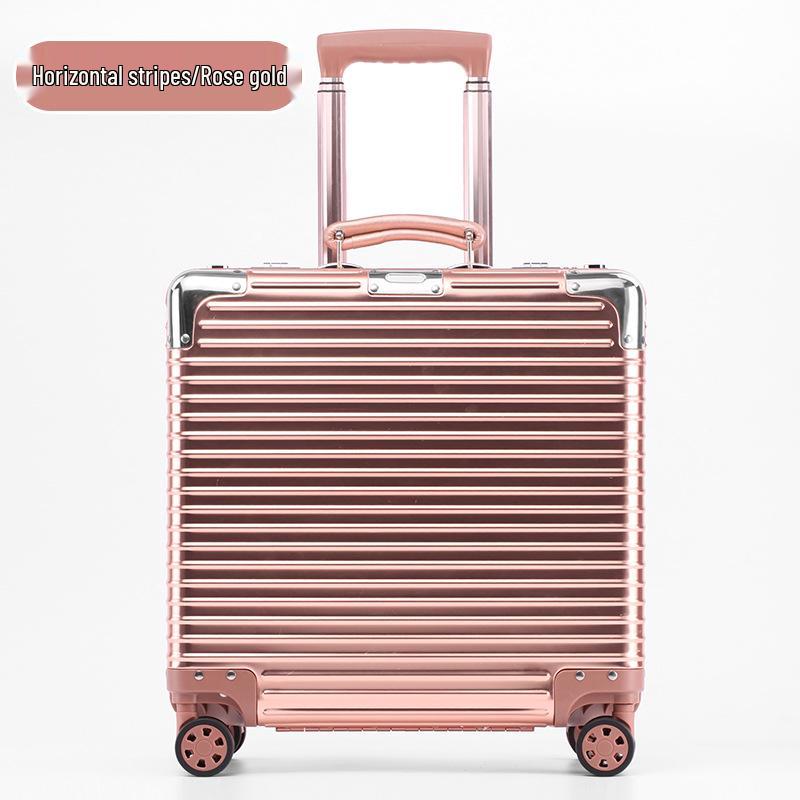 

18 Чемодан-тележка из алюминиево-магниевого сплава для ручной клади с 20 дорожной сумкой из цельного металла и кодовым замком 18-inch