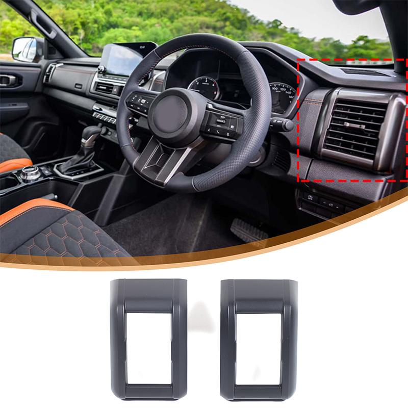 ABS Matte black For Mitsubishi Triton L200 2025+ Car Central Console gear Water Cup Steering Wheel Frame air outlet Cover