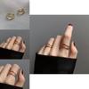 Elegant S925 Gold Plated Double Layer Curved Line Ring For Women Adjustable Size