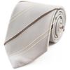[Michiko London] Brand Necktie, Made In Japan, 100% Silk, Regimental Stripe, Regular Size (Pattern C: Beige)