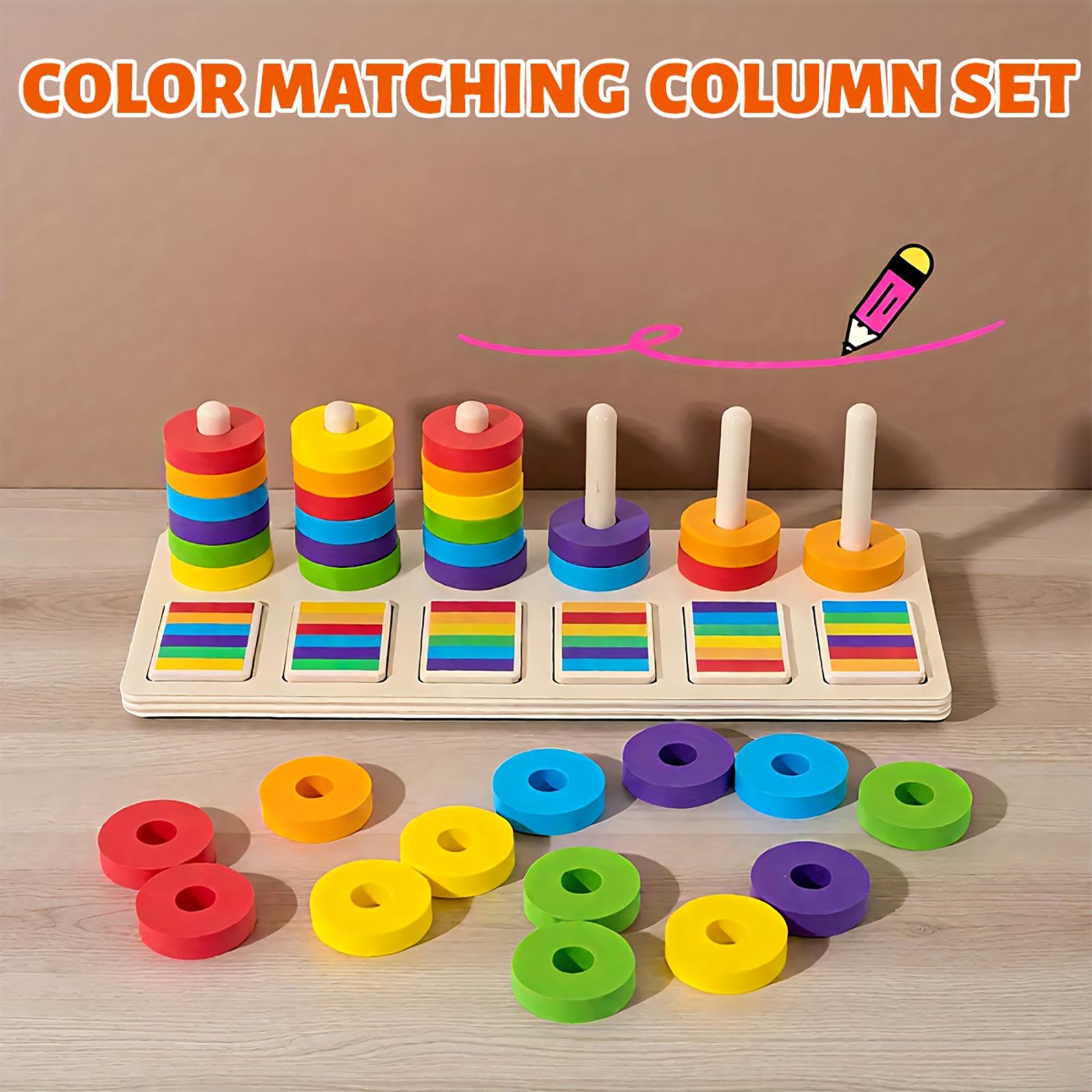 

Color Matching Ring Interactive Learning Toy For Youngsters, Enhances Color Hand Eye Coordination, Fun Educational Activity With Colorful Rings One Size
