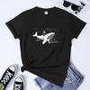 Aesthetic Astronaut In Whale T-shirt Funny Hipster Spaceman Tshirts Vintage Women Outer Space Astronomy Tee Shirt Top