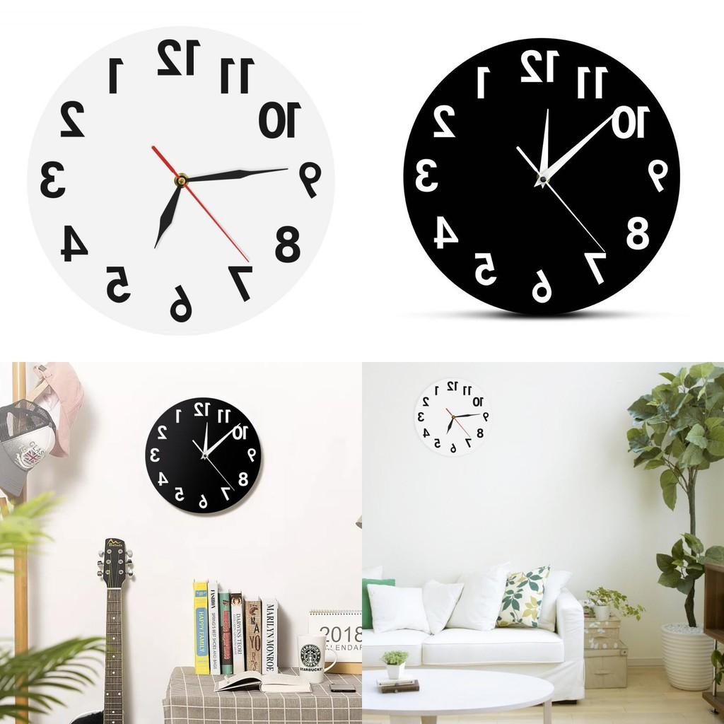 Wall Anti Reverse Clock Modern Backwards Time Run Counter Clockwise Watch Wall