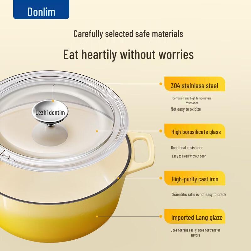 Donlim 3L Cast Iron Enamel Micro-Pressure Pot