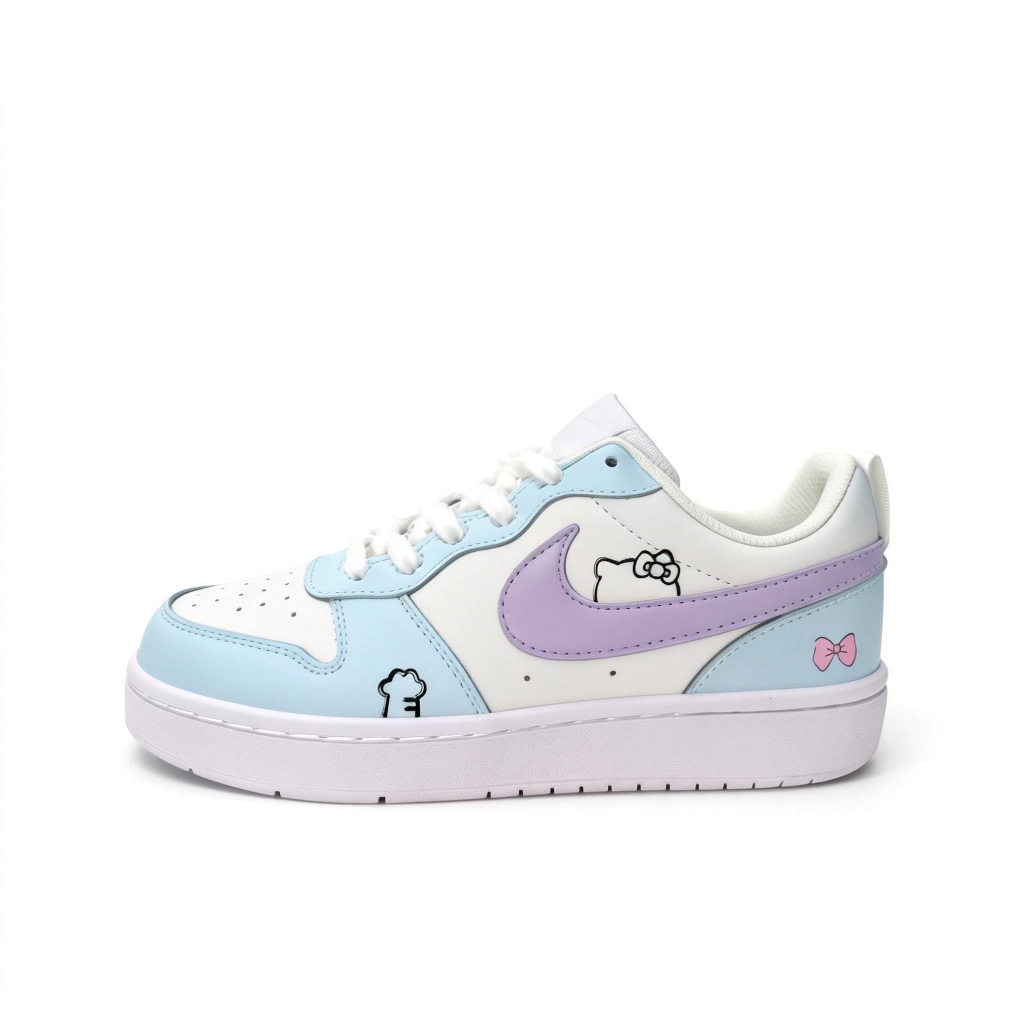 

Nike Court Borough Butterfly Dancing Kitty Mesh Slip Resistant Cushioning Abrasion Resistant Low top Skateboard Shoes BQ5448-100(team1670-) 36