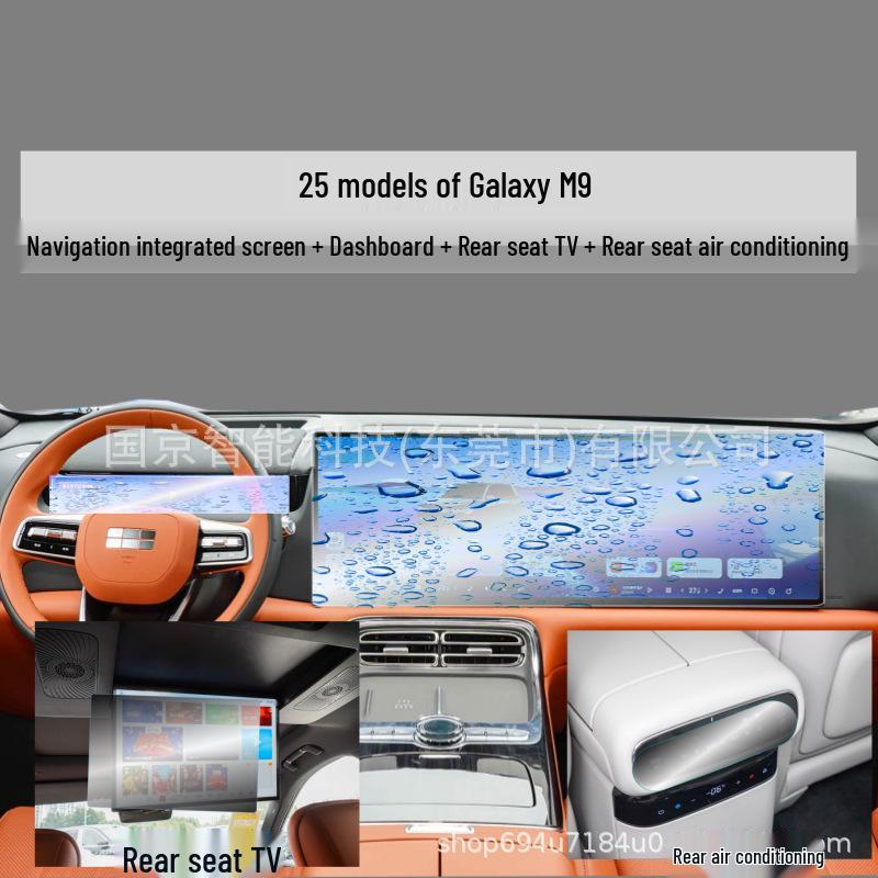 Tempered Film for 25 Galaxy M9 Models: Navigation & Central Control Screen TPU Interior Protector.
