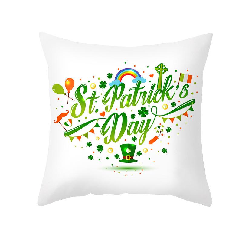 St. Patrick's Pillowcase Home Sofa Peach Leather Velvet Printed Cushion Cover Ireland National Day Cushion Cover