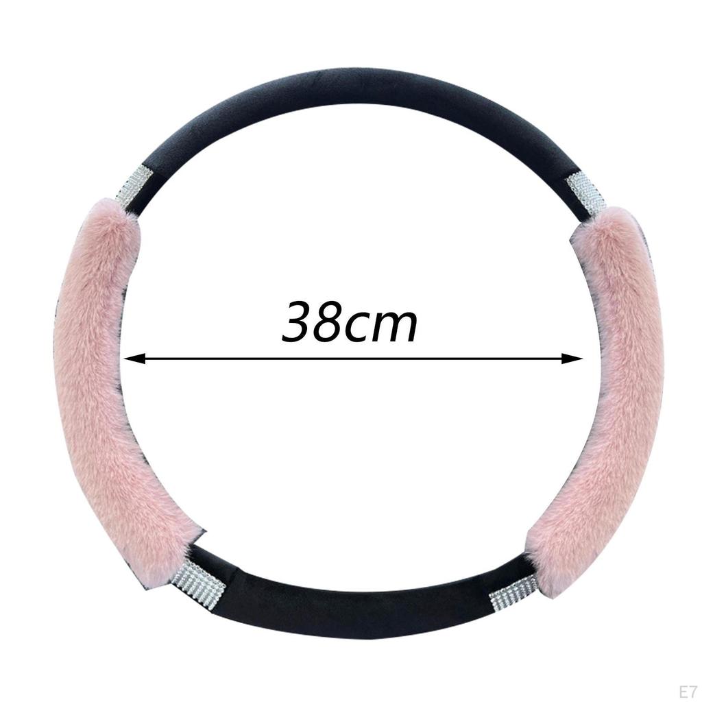 Car Steering Wheel Cover Protector 15 Inch Auto Interior Accessories Odorless Plush Anti Slip