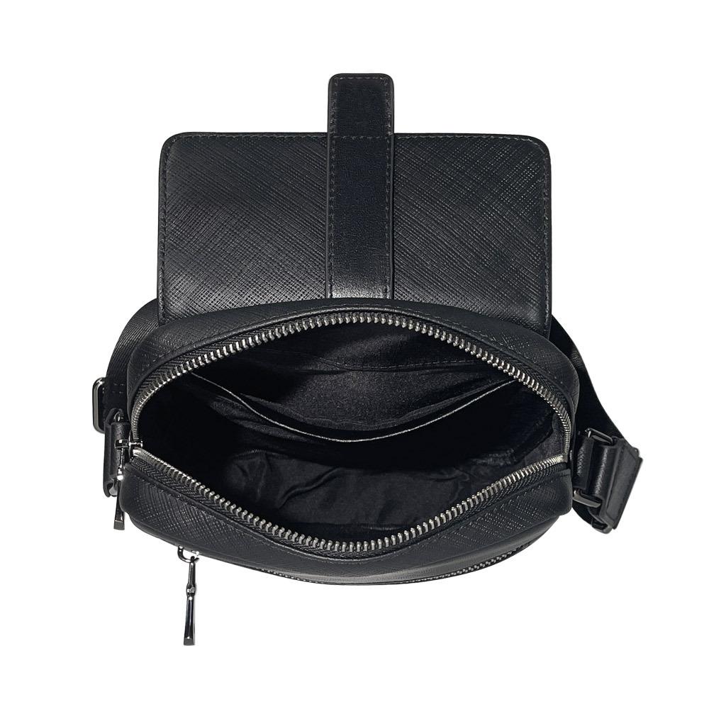 Cross Pattern High-end Stiff Shoulder Bag with Top Layer Grain Leather for Men, Wear-resistant and Scratch Resistant Business Casual Style