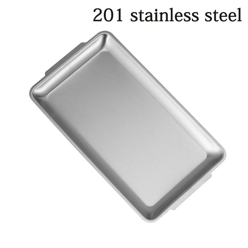 

Stainless Steel Plate Rectangular Plate Golden Tray Craft Decoration Steak Barbecue Snack Tray Kitchen Accessories 22x11cm