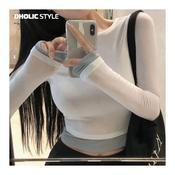 Ladies Korean fashion dholic spring spring haru ss summer summer ss [beidelli made] layered long sleeve T-shirt p680282 Tops long sleeve t-shirt 73%
