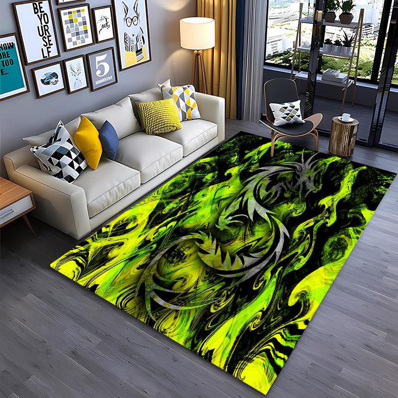 Alfombra grande con diseño de dragón de dibujos animados en 3D, alfombras para decoración de sala de estar y dormitorio, alfombrilla antideslizante para baño y cocina, regalo
