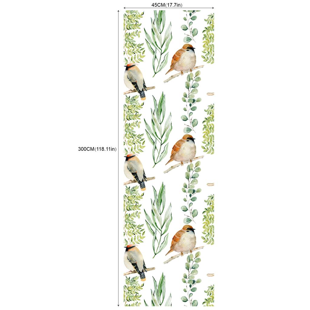 Self Adhesive Wallpapers Home Decor Bird on the Tree Pattern Bedroom Background Wallpaper Furniture Decorative Sticker