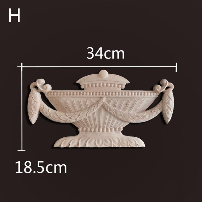 Europe Wood Appliques Onlays Decorative Wood Decals For Furniture Carving Decoration Wall Doors Cabinet Furniture Home Decor