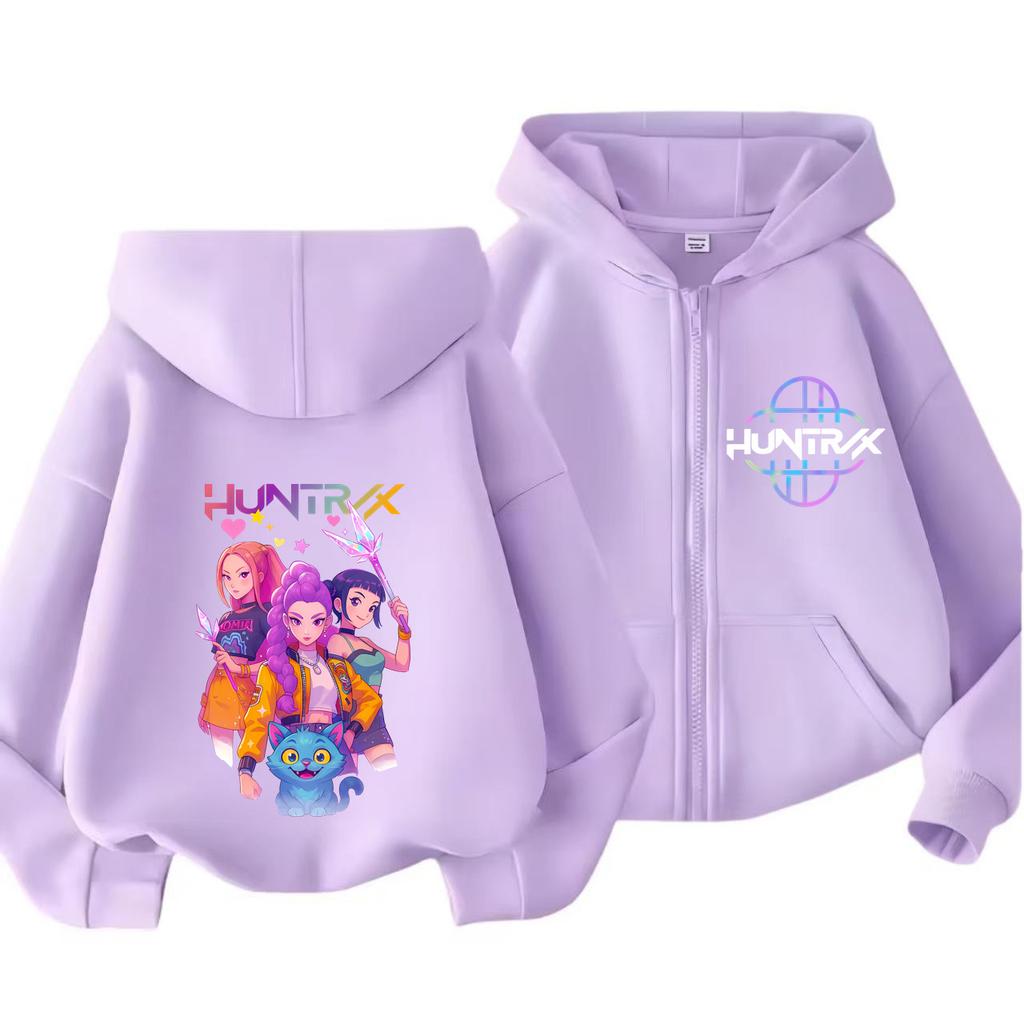 Kpop Demon Hunters Zip Up Sweatshirts Hoodie Coat Children Clothes Kid Girl Boy Sweatshirt Y2k Hoody Baby Casual Top