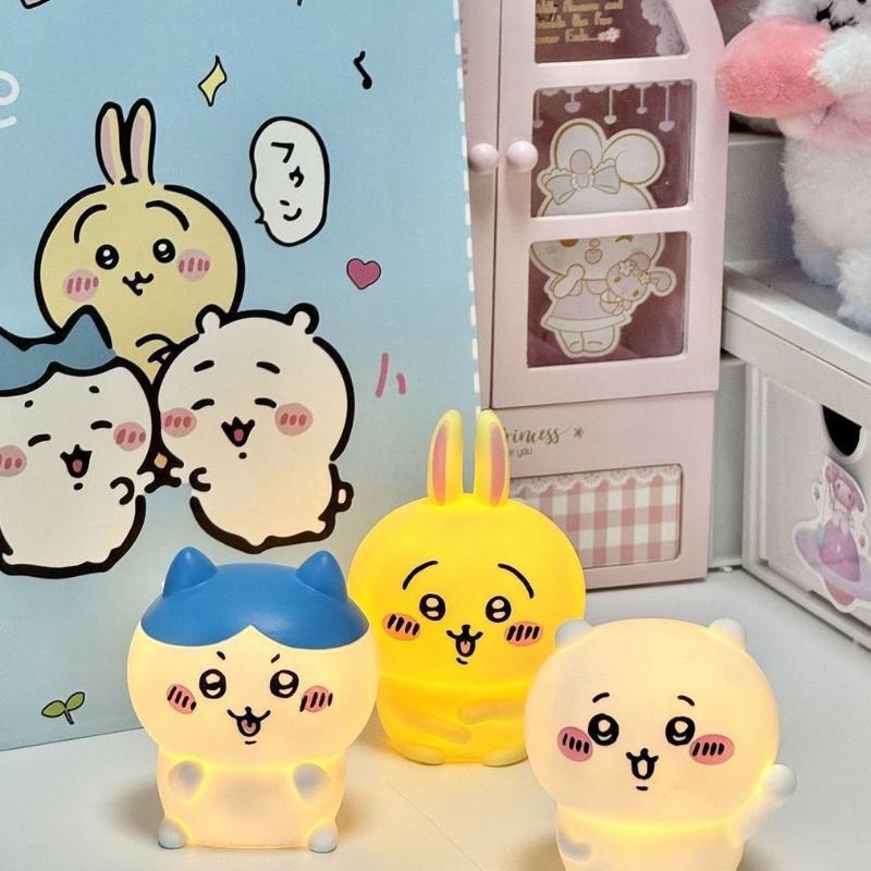 Kawaii Chiikawa Anime Led Night Light Hachiware Usagi Rabbit Lamp Bedroom Desktop Decor Birthday Gift For Children Best Gift Toy