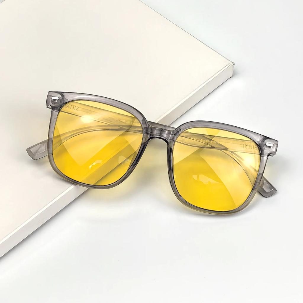 Shinu Night Vision Glasses Man Acetate Frame Night Driving Glasses Blocking Blue Light Lenses For Office Working