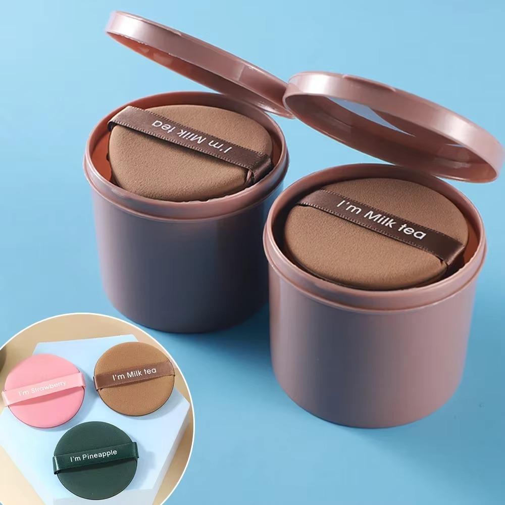 7PCS/Set Double Side Cosmetic Puff Set Water Drop/Round With Storage Box Makeup Sponge Soft Powder Puff Evenly Applies Makeup