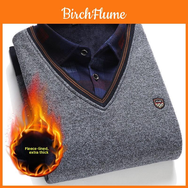 Herren Winter Strickpullover Mit Wellenpunkt- Und Karomuster Für Lässige Kleidung Für Mittleren Alters