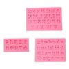 3pcs  Letters Silicone Sugar Cake Mold Chocolate Mold Clay Mold Cake Baking Tools