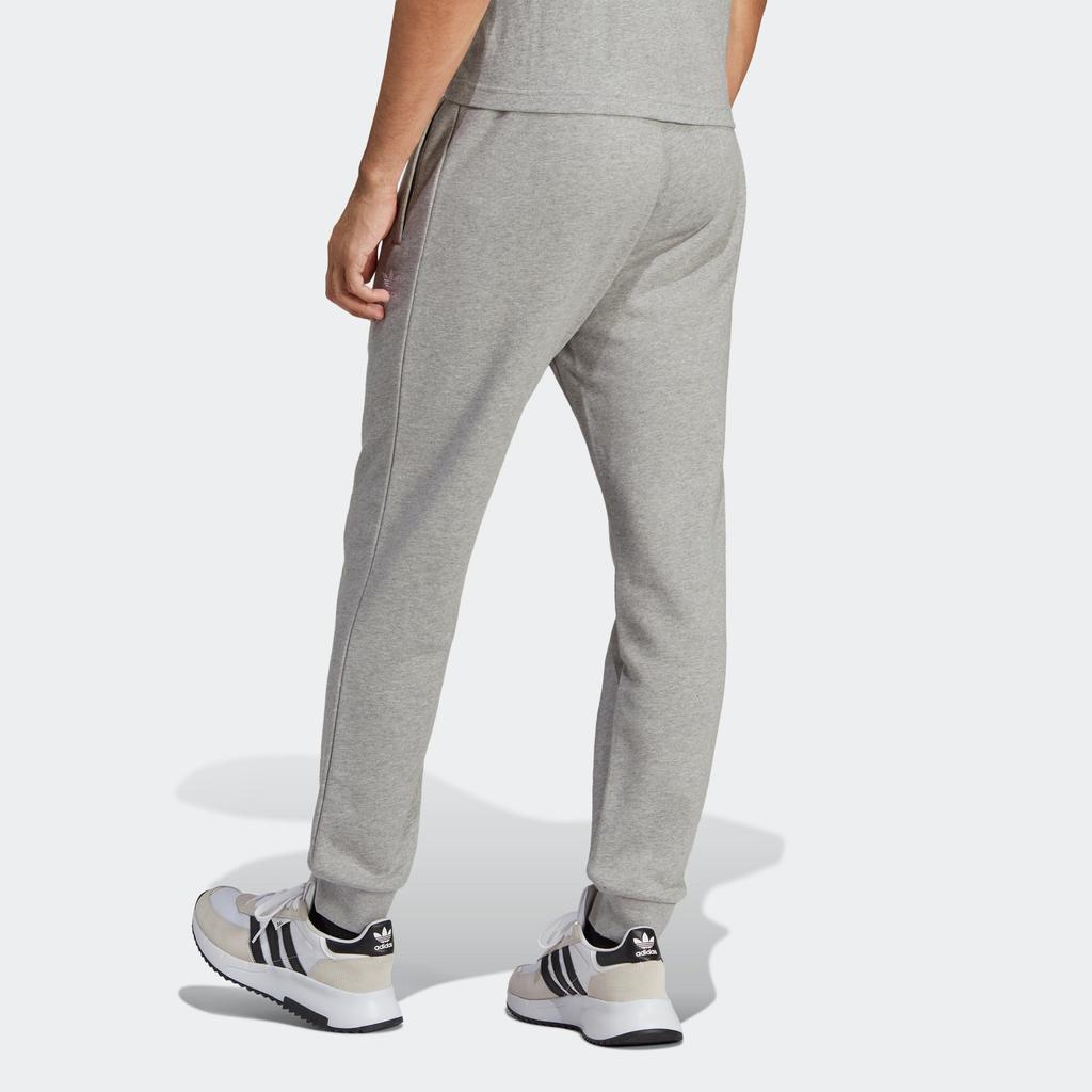 Adidas Originals Trefoil Essentials Pants With Solid Color Logo Embroidery And Elastic Cuffs Men Bottoms Medium-Hemp-Gray IA6350