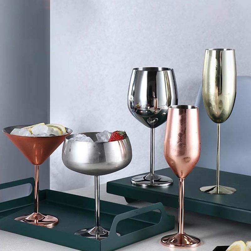 304 Stainless Steel Stemmed Wine and Cocktail Glass