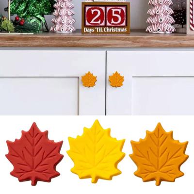 2 Pièces Cache-boutons Décoratifs Feuille d'Automne Extensibles Décorations de Quincaillerie pour Automne Cuisine Salle de Bain Maison Commode Décor