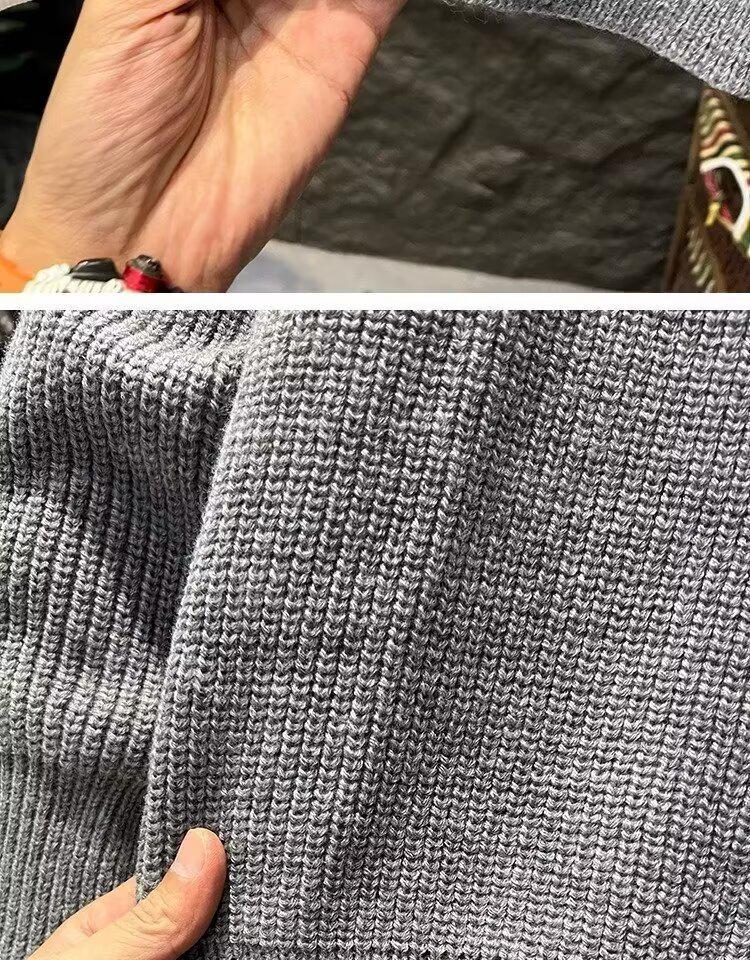 Versatile Double Zipper Cardigan: Autumn/Winter Loose Stand-up Collar Sweater Jacket