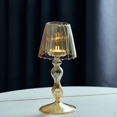Glass Candle Holder Decorative for Living Room, Table Centerpiece Bedroom