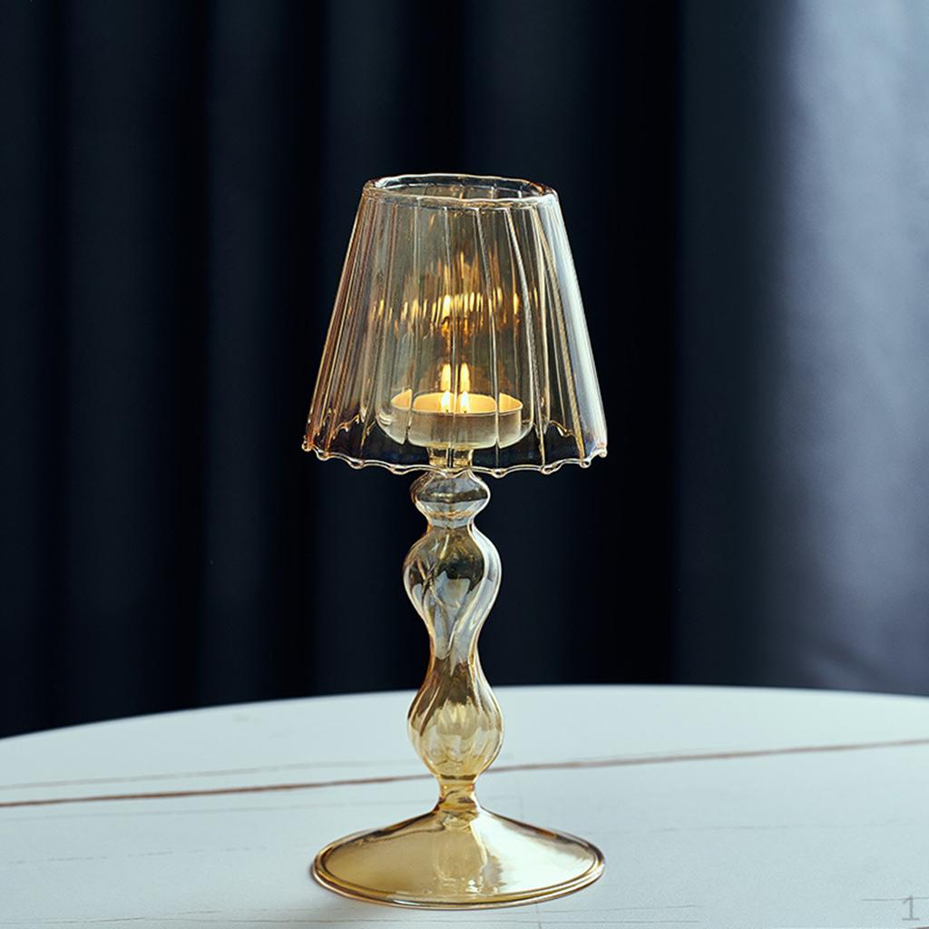 

Glass Candle Holder Decorative for Living Room, Table Centerpiece Bedroom