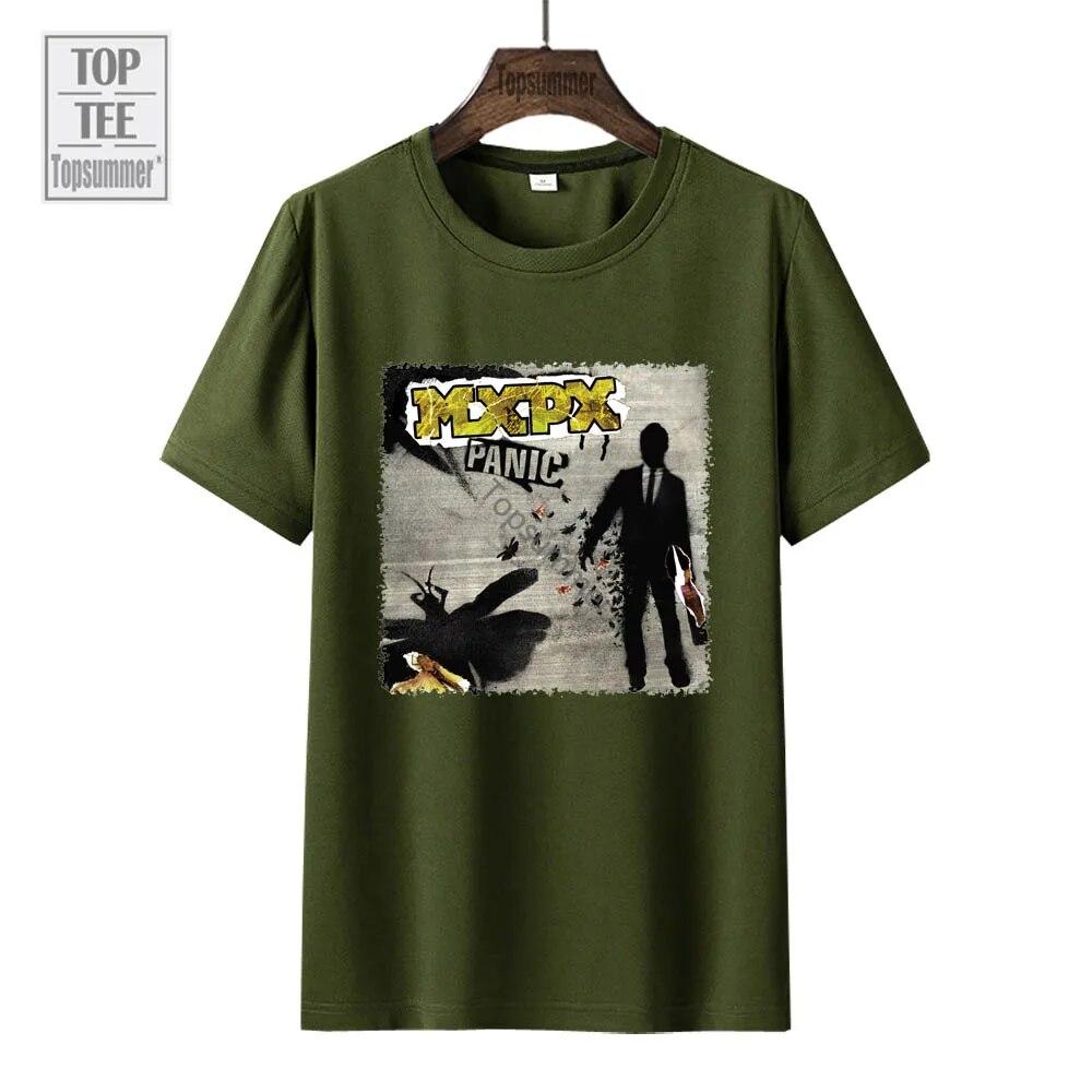 Футболка Panic Album MxPx Tour Футболка женская поп-модная черная футболка унисекс негабаритные футболки 2XL