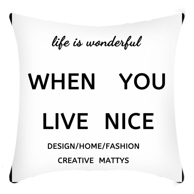 

New Light Luxury Series Letter Printing Art Printing Cushion Home Sofa Cushion Cover 45 * 45Cm pillowcase