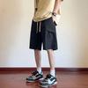 Men's Knee Length Shorts Loose Fit Cargo Shorts with Drawstring Waist