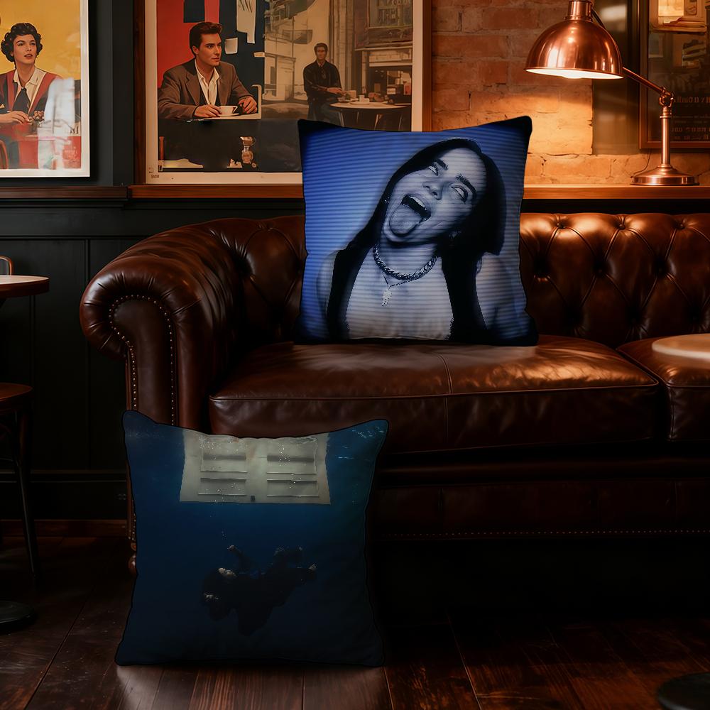 Singer B-Billie E-Eilish-ES Cushion Cover Home Bedding Sofa Living Room Pillowcase Simple Soft Skin Cushion Cover Party Gift