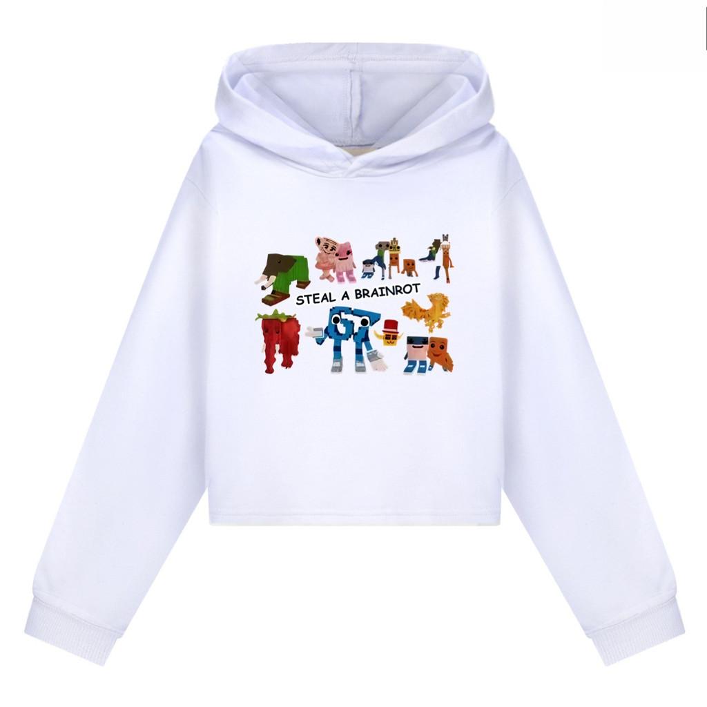 5214 Kids Girls Steal a Brainrot 67 Six Seven Printed Casual Long Sleeves Hoodies Sweatshirt Top