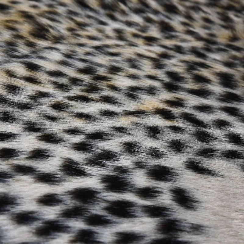 90x110cm Koberec s leopardím vzorem Faux kůže z hovězí kůže Koberec Zvířecí potisk Huňatý oblastní koberec pro dekoraci obývacího pokoje