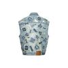 Evisu Multi Badge Distressed Wide Denim Vest Men Vests 2ESHTM4VS8109LFDN