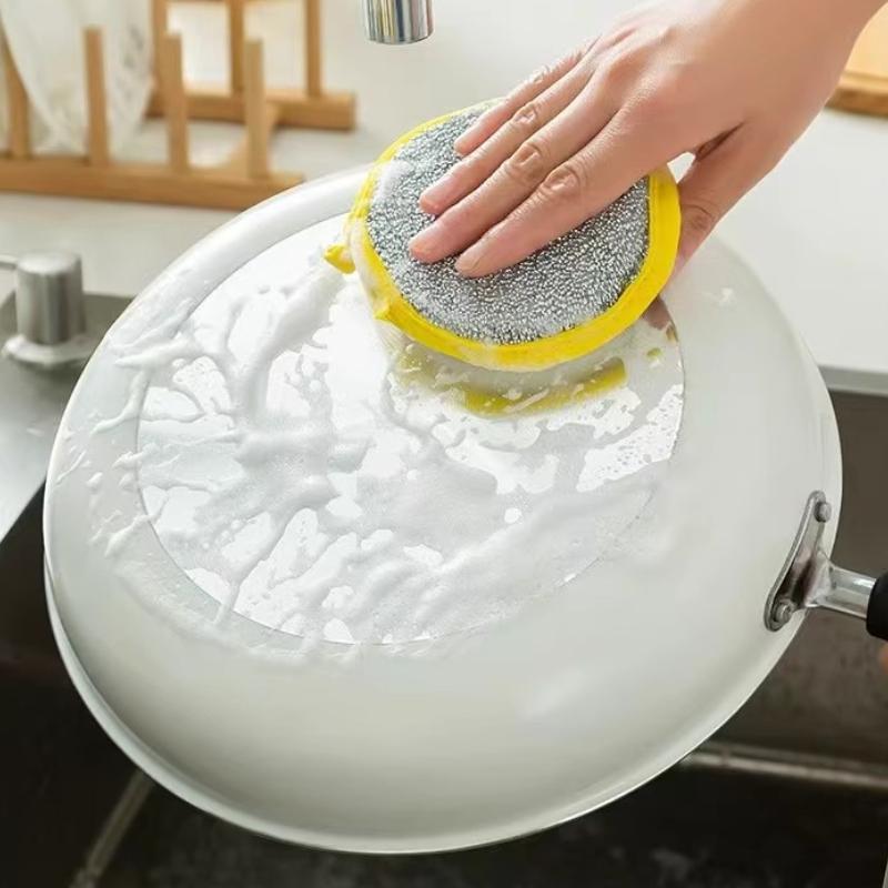 5 Double Side Dishwashing Sponge Dish Washing Brush Pan Pot Wash Sponges Household Cleaning Reusable Kitchen Tools
