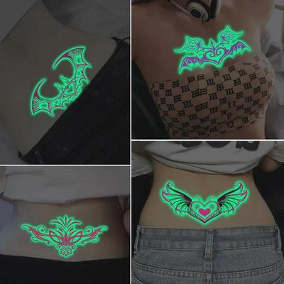 Adesivos de Tatuagem de Súcubo à Prova d'Água: Designs Duradouros e Coloridos para Mulheres, Perfeitos para Abdômen Inferior, Peito, Costas e Casais.