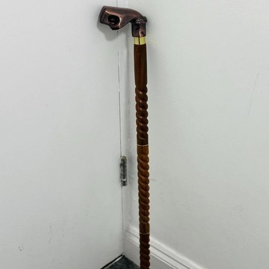 Walking Stick Premium Quality Style Punch Head Handle Handmade Wooden Cane