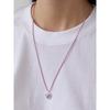 (925 Silver) Witty Cubic Heart String Necklace Nz2118