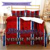 Name Custom Atlanta Braves Pattern Bedding Set Quilt Cover Pillowcase Home Decor Gift (1 * Duvet Cover + 2 * Pillowcase, Without Core)