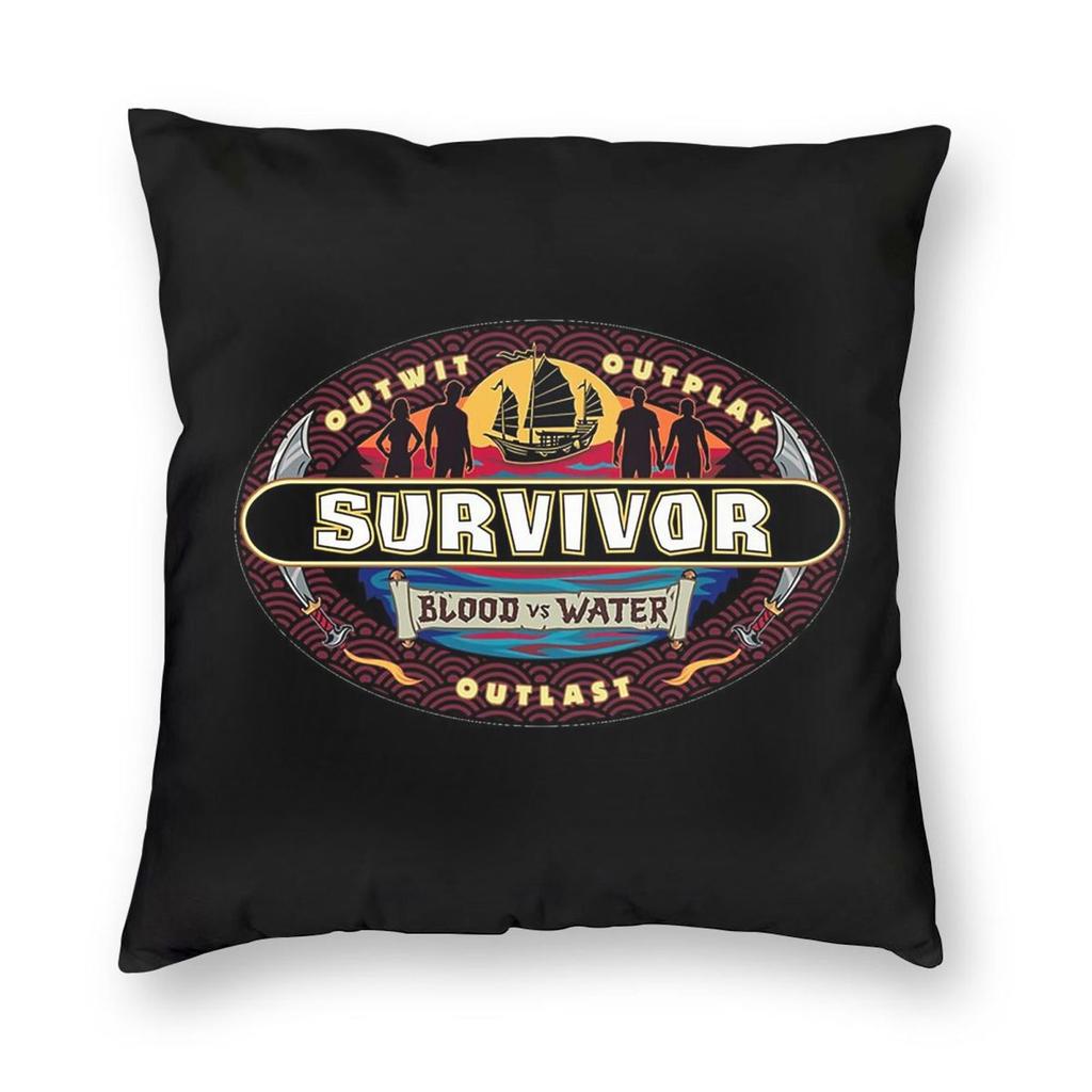 Survivor Blood Water Outlast Square Pillowcase Polyester Linen Velvet Creative Decorative Throw Pillow Home Cushion Cover