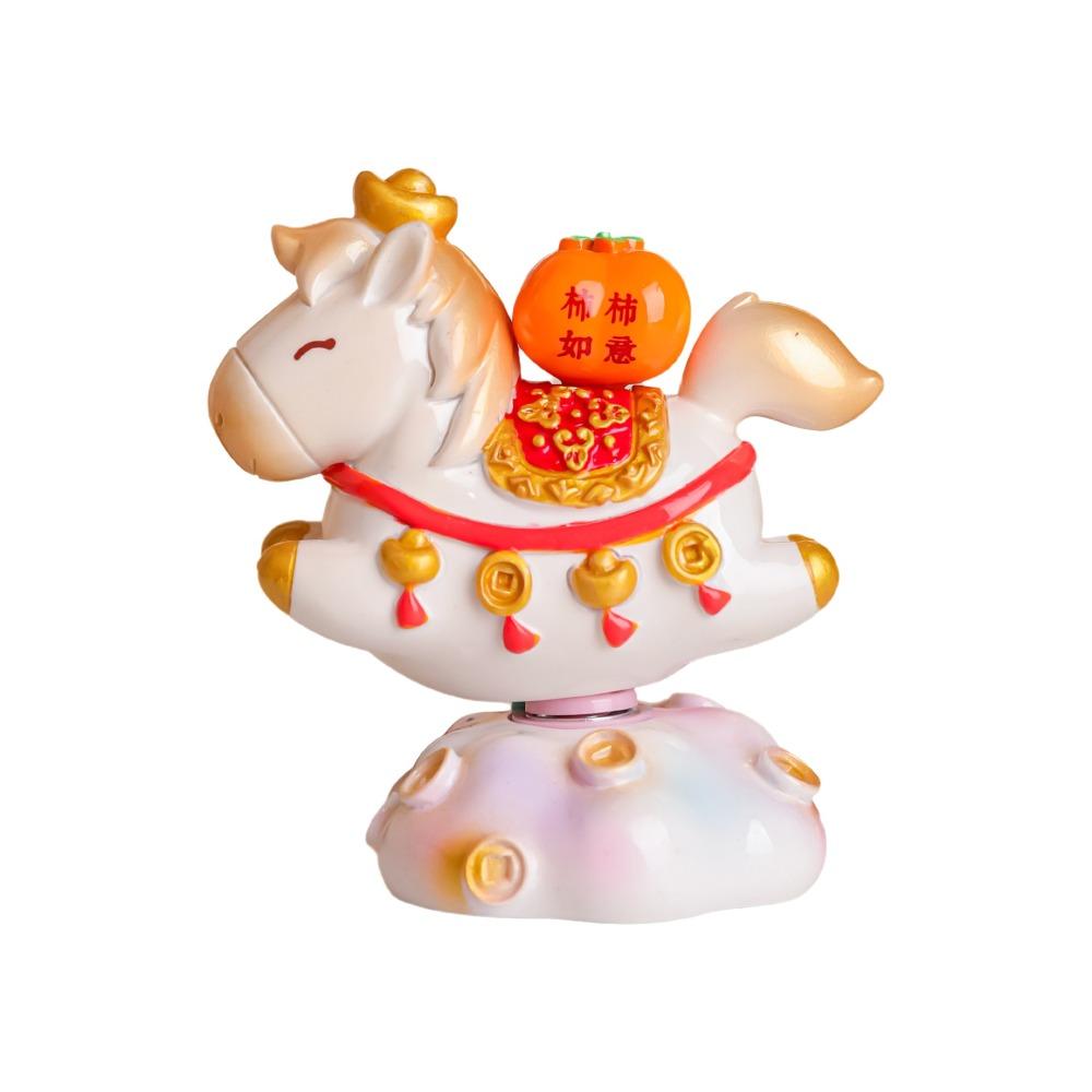 

Vivid Design Rotatable Pony Figurine Unique Zodiac Horse Figurines Tabletop Decoration белый