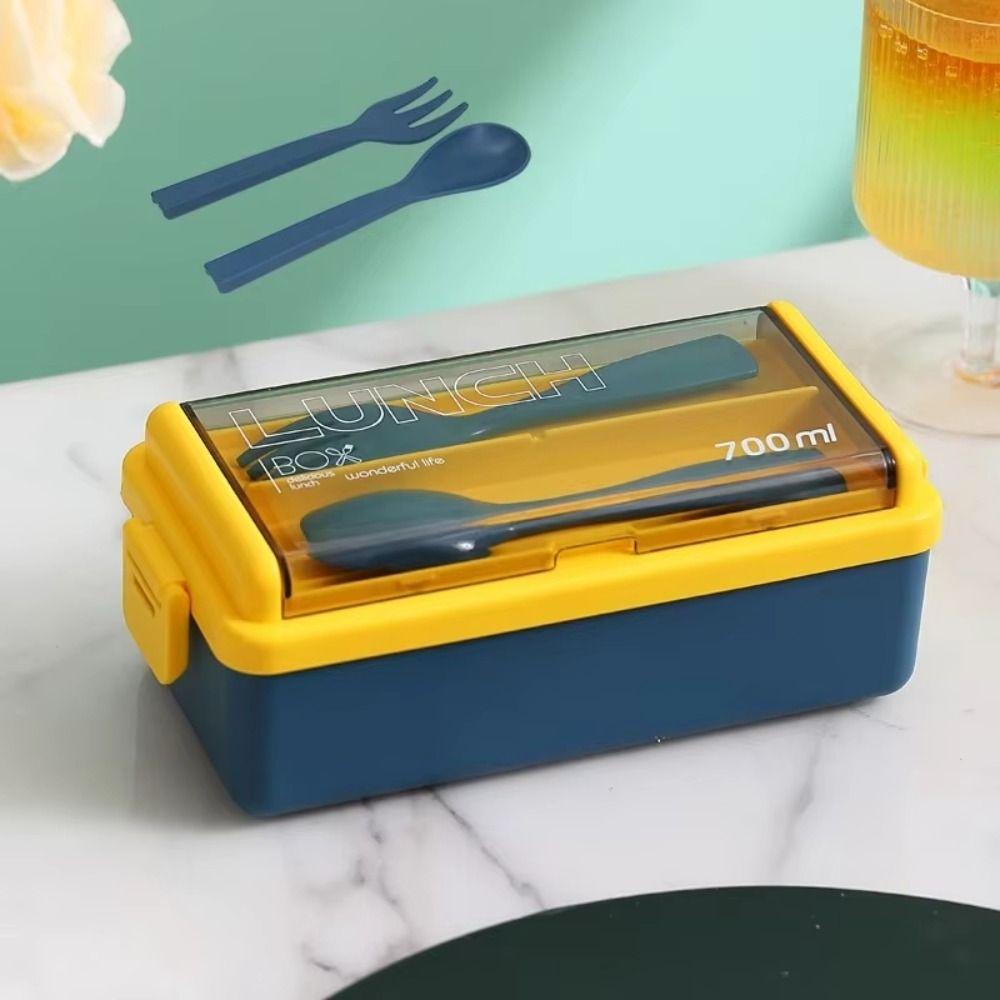 Leakproof Design Travel Food Container 700/1400ml Capacity Dinnerware Set Food Lunchbox  Office Use