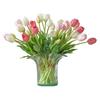 5 Head Artificial Tulip Bouquet 15.7" Long Stem Faux Tulip Flower Lifelike Real Touch