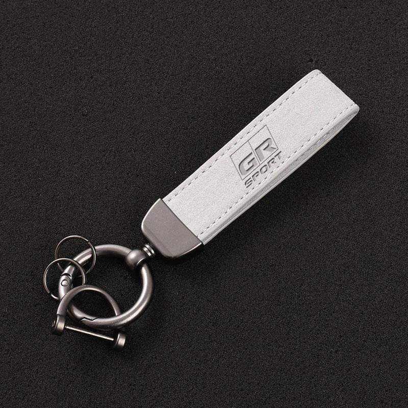 Suede Leather Car Keychain Key Rings Custom Gift 3D imprinting For Toyota GR GAZOO RACING Toyota Yaris Hilux Corolla Prius Car