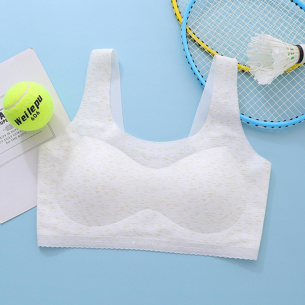 Бесшовный спортивный топ для девочек: Ударопрочный тренировочный бюстгальтер для учеников младших и старших классов Large